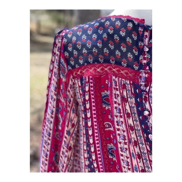 Anthro Maeve Gretchen Boho Tunic Balloon Sleeve - Picture 9 of 12